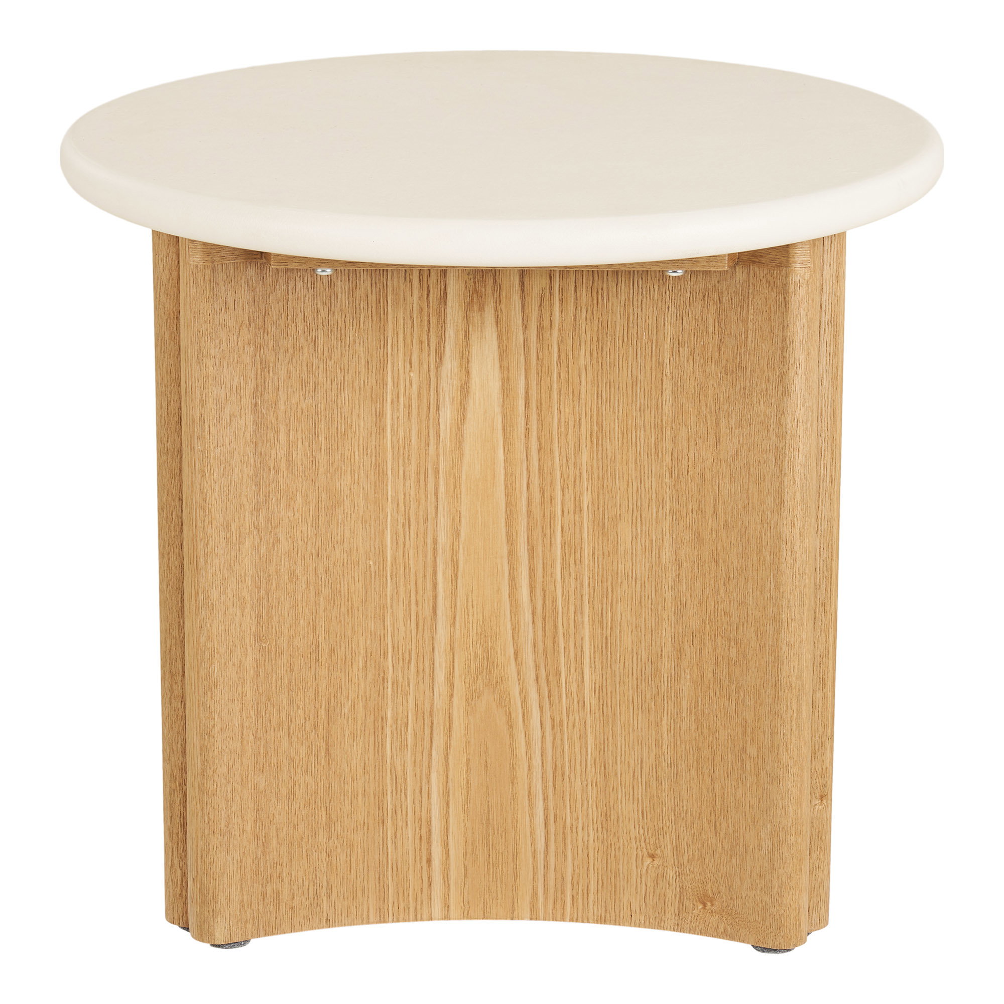 Motril Hjørnebord, cement/askefiner, hvid/natur, ø50x45 cm - Billede 3