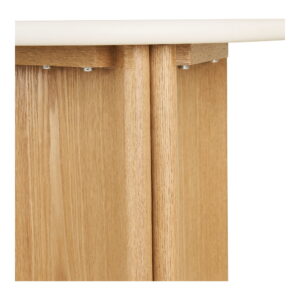 Motril Hjørnebord, cement/askefiner, hvid/natur, ø50x45 cm - Billede 4