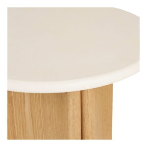 Motril Hjørnebord, cement/askefiner, hvid/natur, ø50x45 cm - Billede 5