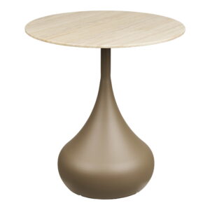 Pienza Hjørnebord, metal/hærdet glas, khaki, ø50x54 cm