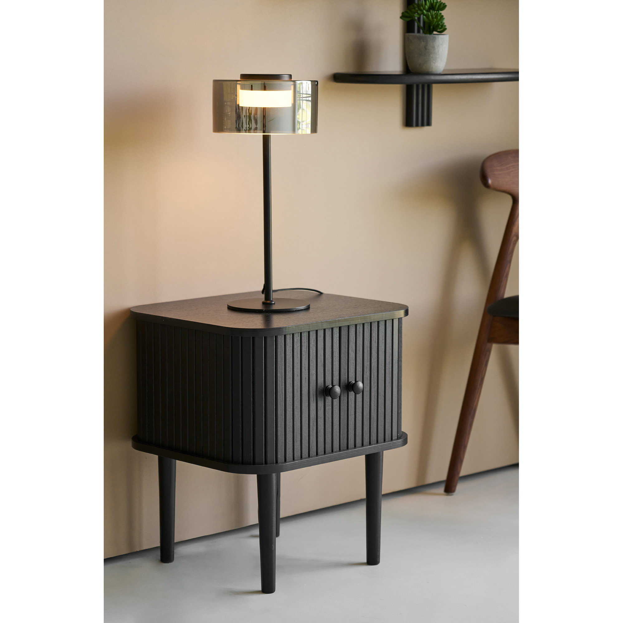 Nikko Hjørnebord, 2 låger, sort, 45x40x50,5 cm - Billede 9