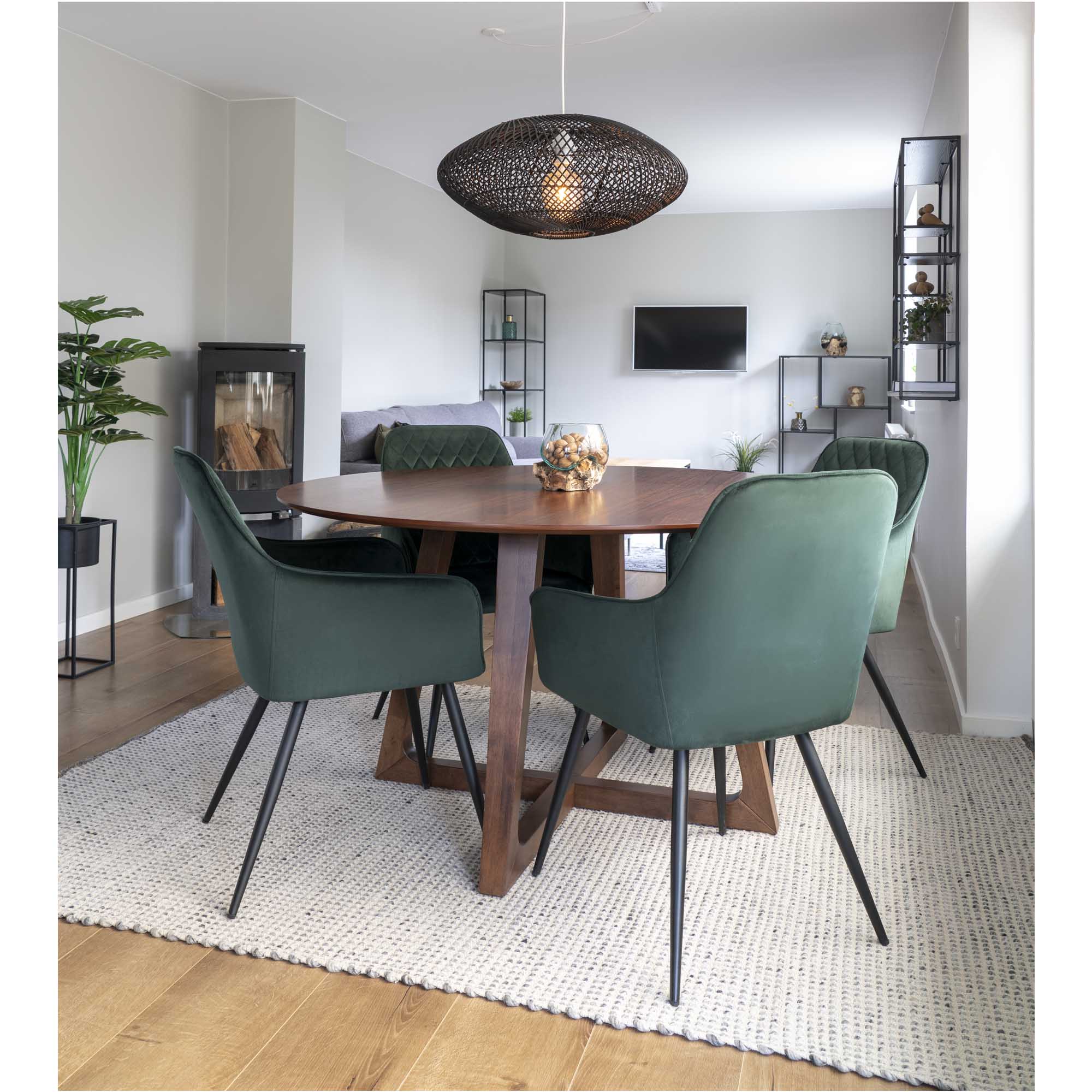 Hellerup Spisebord, valnød finer, ø137x76 cm - Billede 6