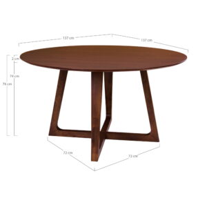 Hellerup Spisebord, valnød finer, ø137x76 cm - Billede 5