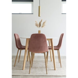 Vojens Spisebord, hvid og natur ø105,75 cm - Billede 4