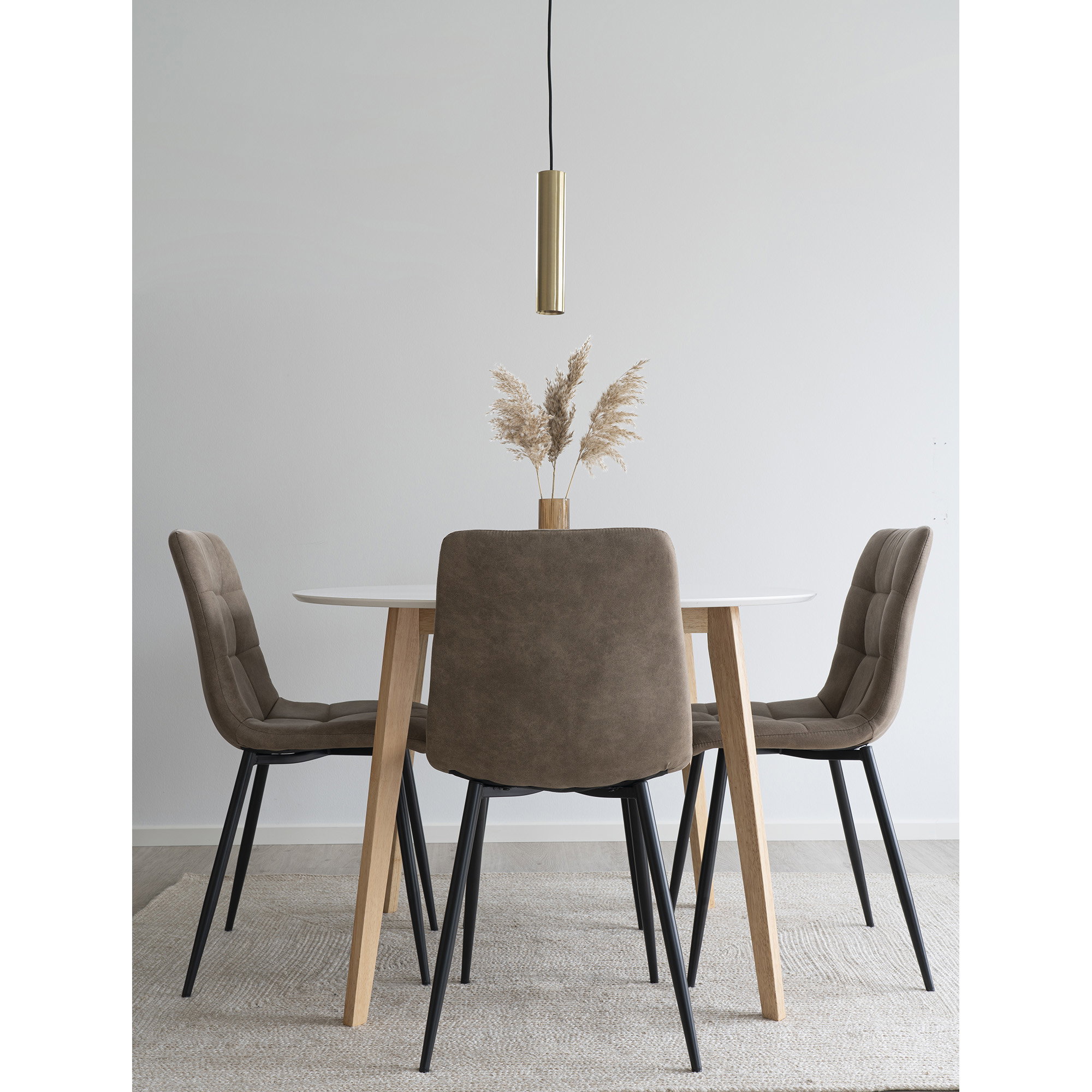 Vojens Spisebord, hvid og natur ø105,75 cm - Billede 6