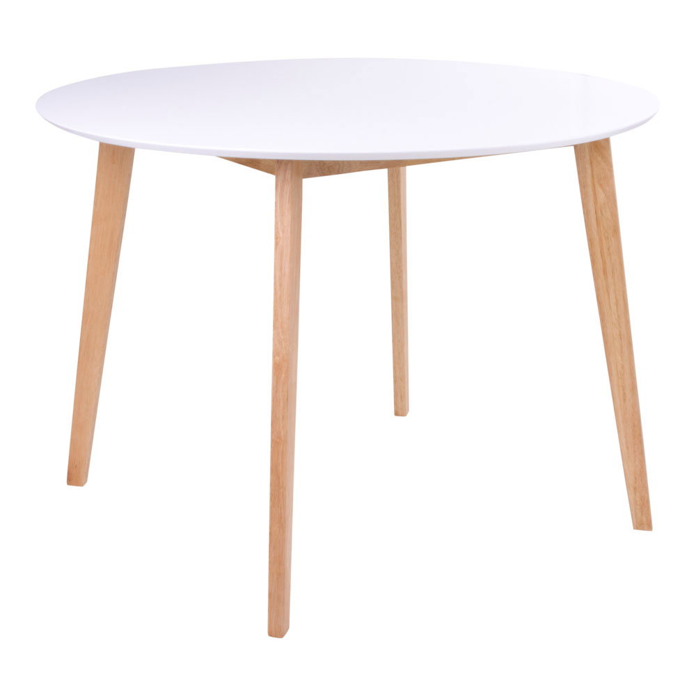Vojens Spisebord, hvid og natur ø105,75 cm