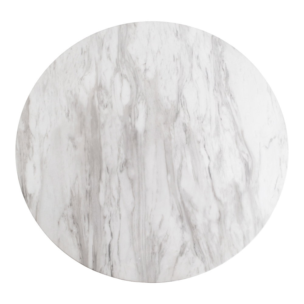 Bolzano Spisebord, marmor look bordplade, messing look base, ø70x75cm - Billede 2