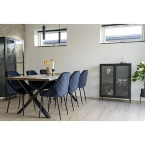 Toulon Spisebord med bølget kant, egetræ, smoked, forberedt til tillægsplader, 95x200x75 cm - Billede 9
