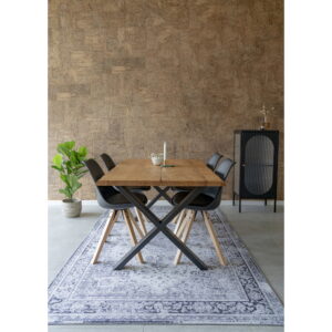 Toulon Spisebord med bølget kant, egetræ, natur, forberedt til tillægsplader, 95x200x75 cm - Billede 13