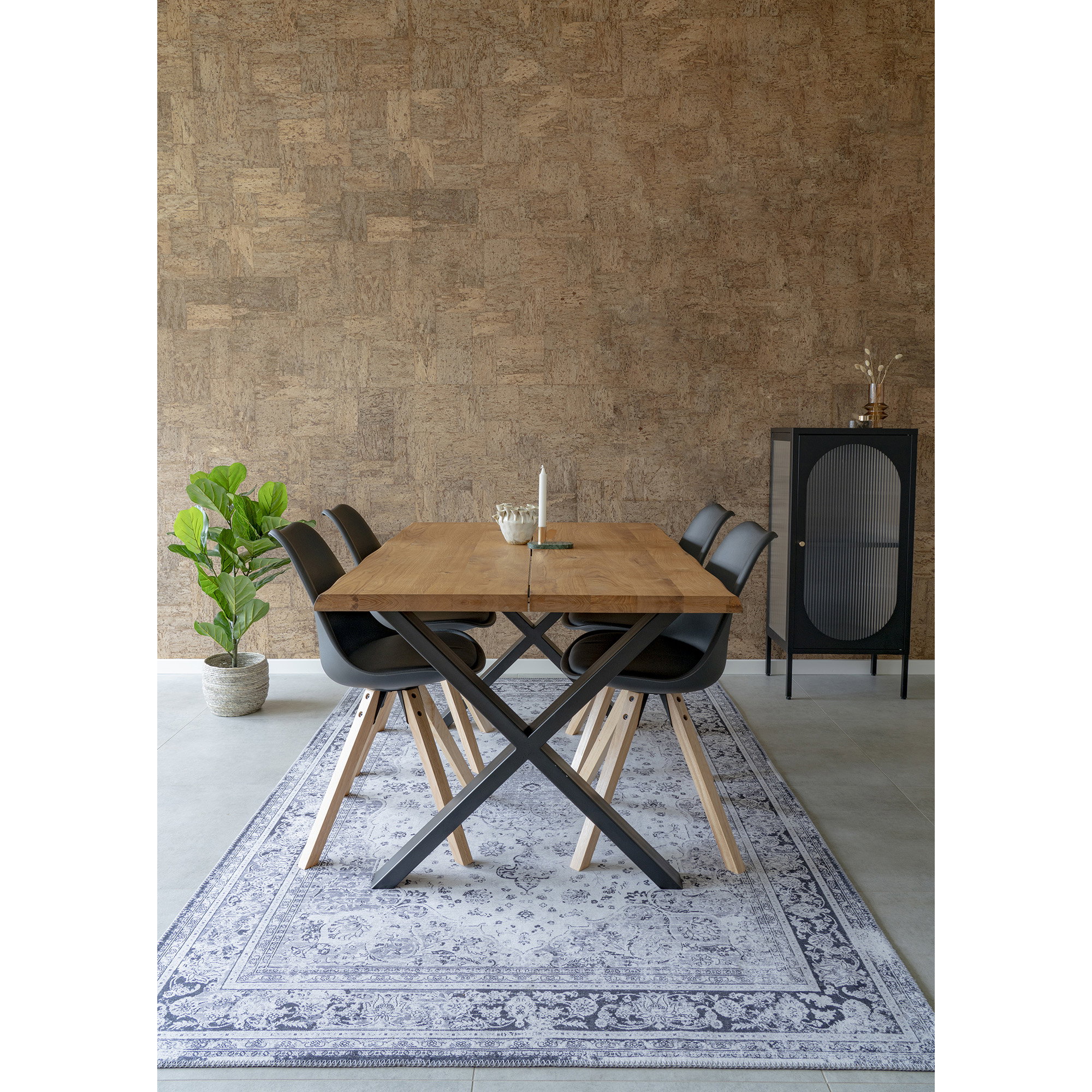Toulon Spisebord med bølget kant, egetræ, natur, forberedt til tillægsplader, 95x200x75 cm - Billede 13