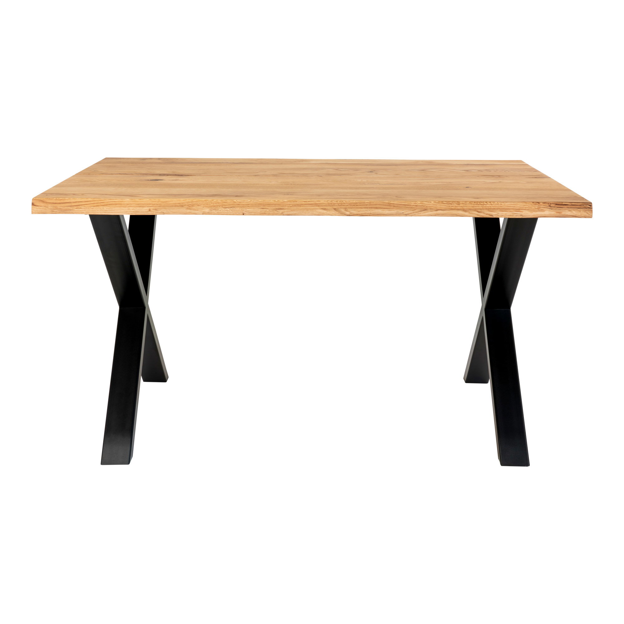 Toulon Spisebord med bølget kant, egetræ, natur, forberedt til tillægsplader, 95x140x75 cm - Billede 2