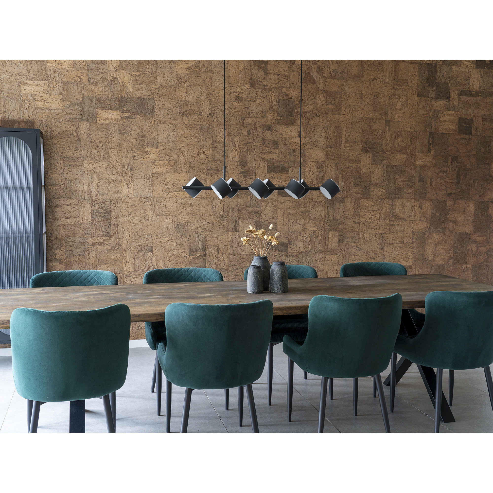 Toulon Spisebord med bølget kant, egetræ, smoked, forberedt til tillægsplader, 100x300x75 cm - Billede 5