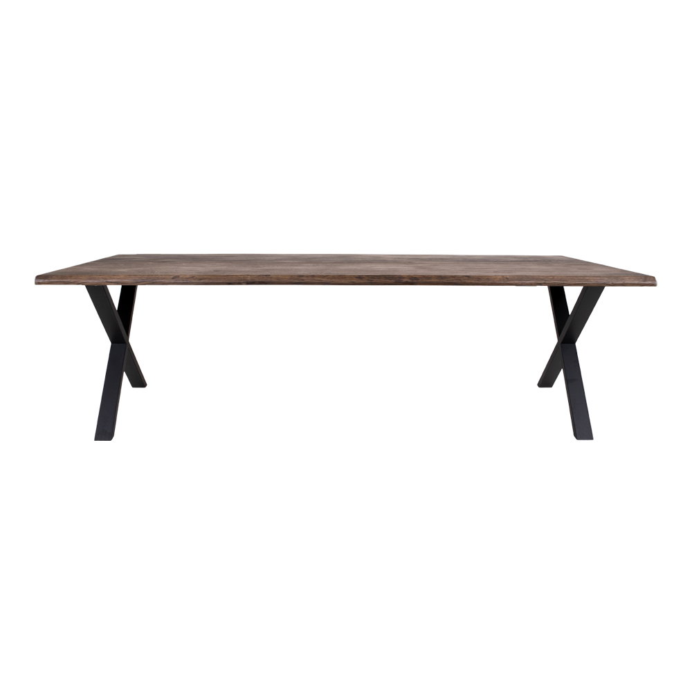Toulon Spisebord med bølget kant, egetræ, smoked, forberedt til tillægsplader, 100x300x75 cm - Billede 2