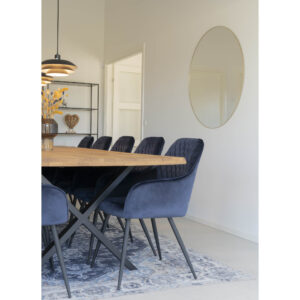 Toulon Spisebord med bølget kant, egetræ, natur, forberedt til tillægsplader, 100x300x75 cm - Billede 4