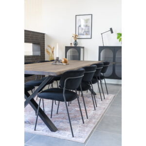 Toulon Spisebord med bølget kant, egetræ, smoked, forberedt til tillægsplader, 95x240x75 cm - Billede 4