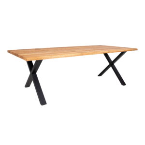 Toulon Spisebord med bølget kant, egetræ, natur, forberedt til tillægsplader, 95x240x75 cm