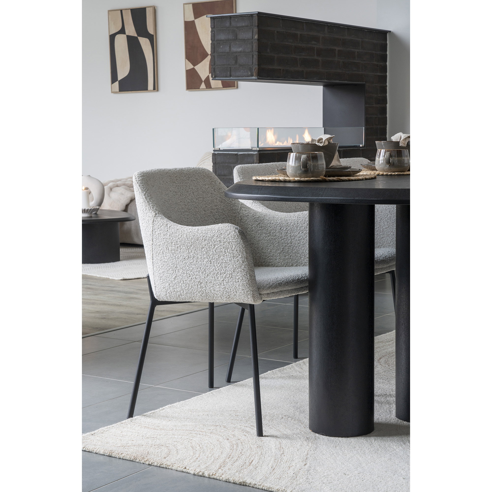 Tirano Spisebord, askefiner, sort, 100x220x76 cm - Billede 3