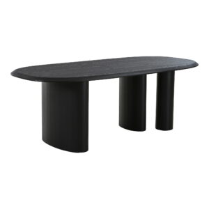 Tirano Spisebord, askefiner, sort, 100x220x76 cm