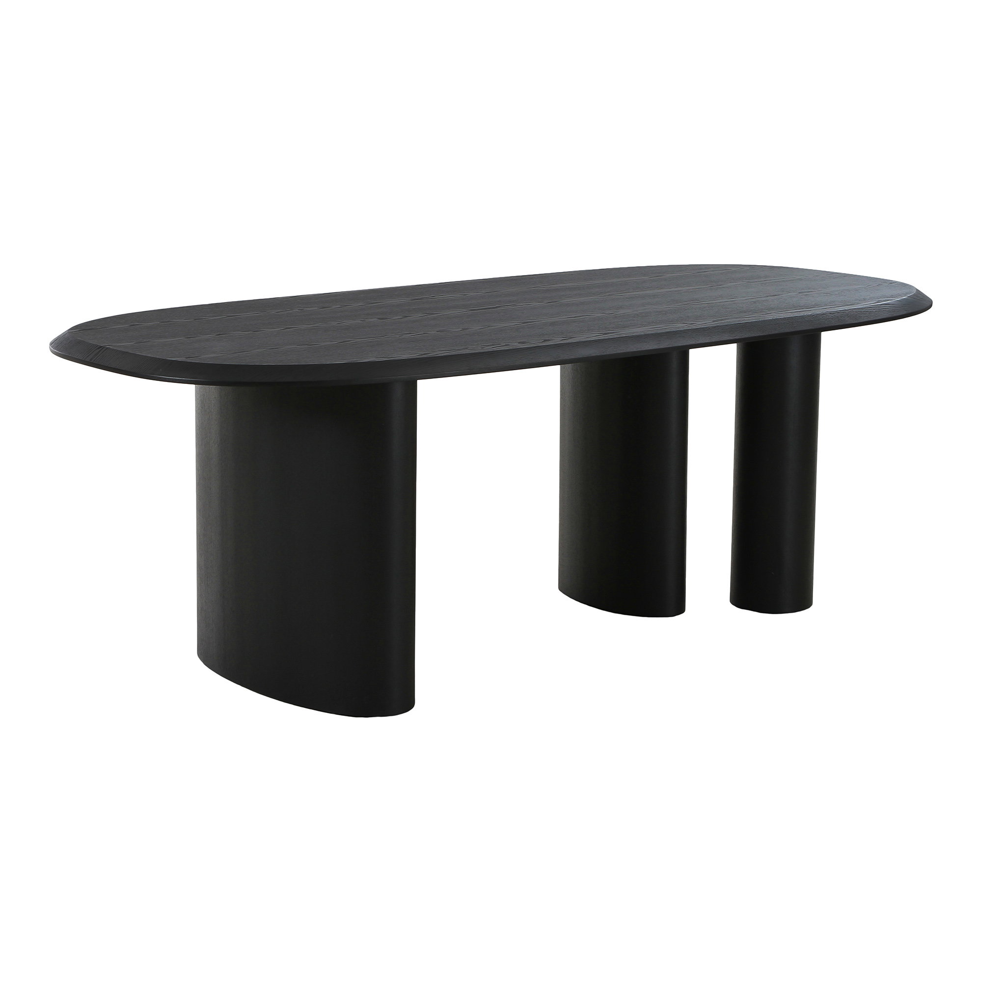 Tirano Spisebord, askefiner, sort, 100x220x76 cm