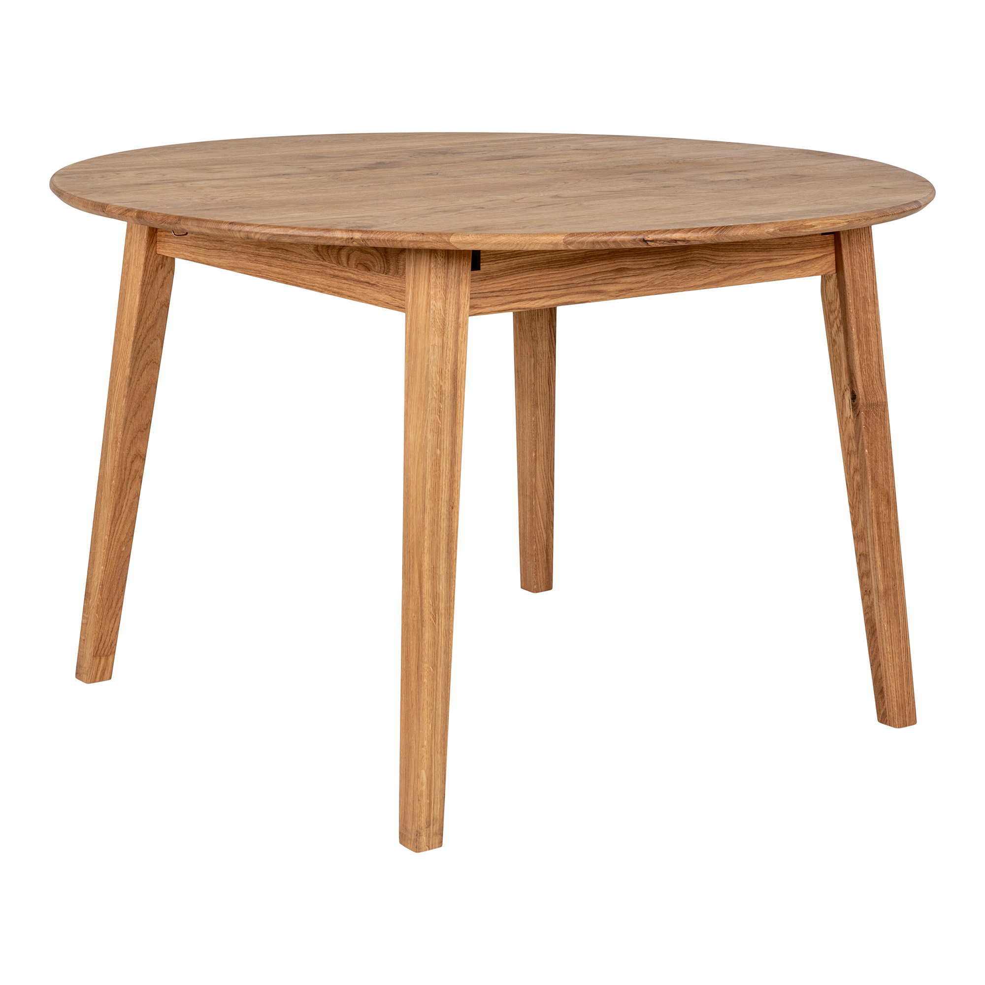 Metz Spisebord, egetræ, natur, indbyggget tillægsplade med butterflyfunktion, ø118x118-158x75 cm - Billede 2