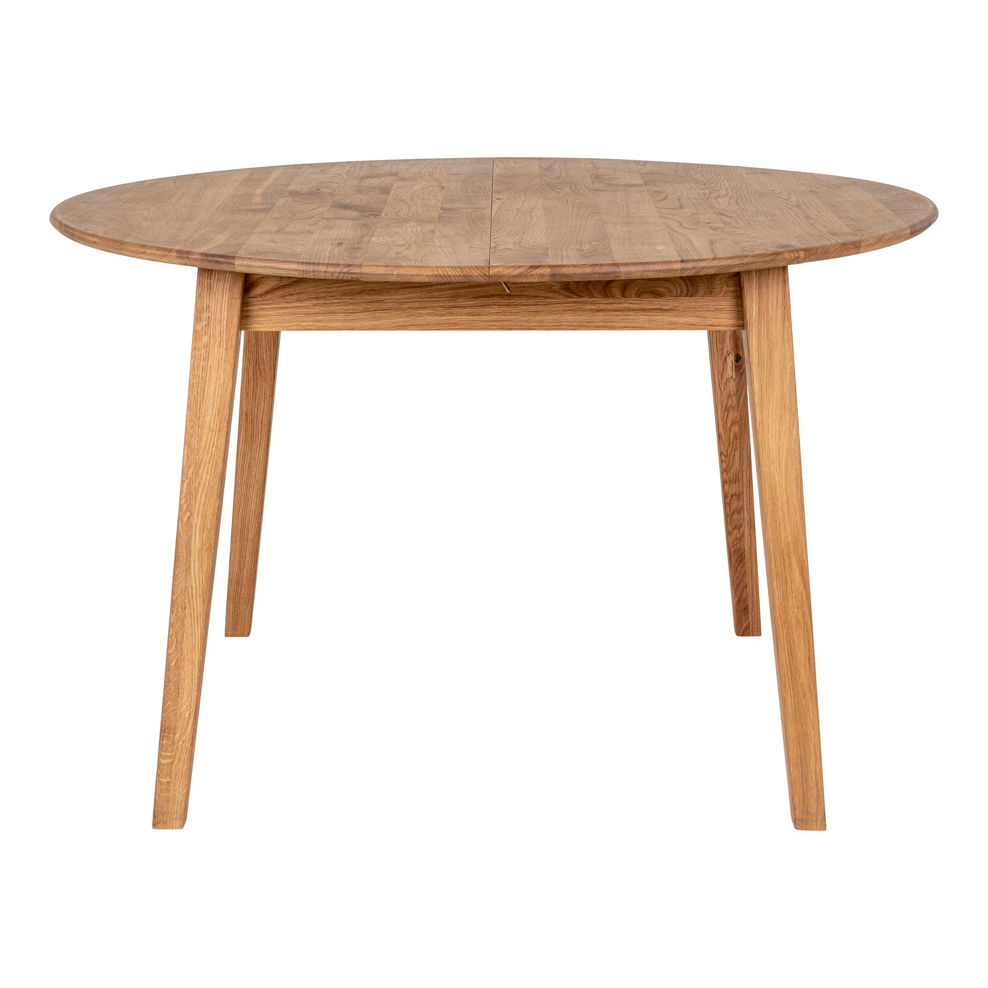 Metz Spisebord, egetræ, natur, indbyggget tillægsplade med butterflyfunktion, ø118x118-158x75 cm - Billede 5