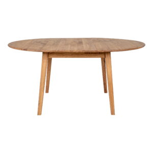 Metz Spisebord, egetræ, natur, indbyggget tillægsplade med butterflyfunktion, ø118x118-158x75 cm - Billede 6
