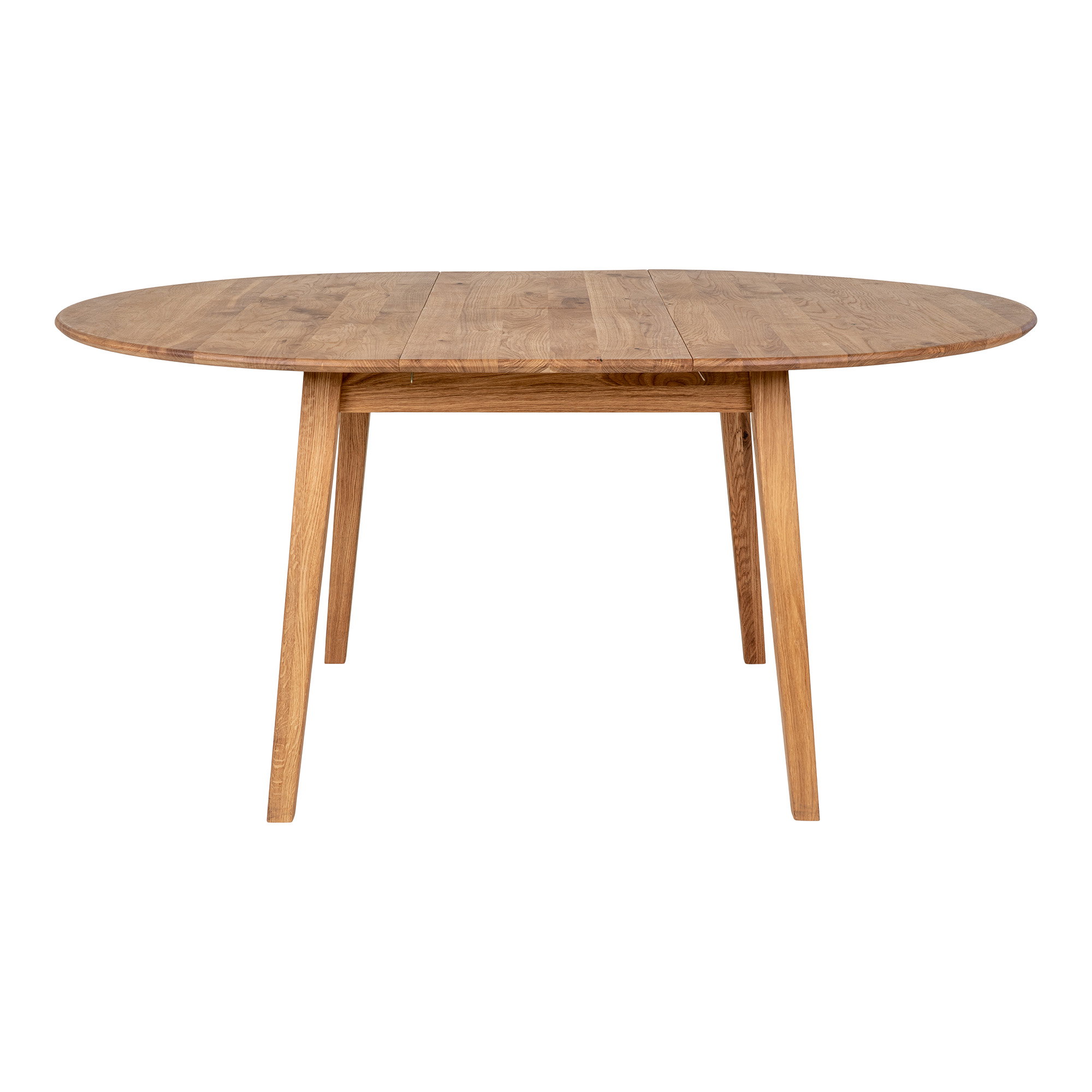 Metz Spisebord, egetræ, natur, indbyggget tillægsplade med butterflyfunktion, ø118x118-158x75 cm - Billede 6