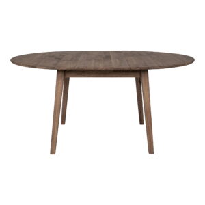 Metz Spisebord, egetræ, smoked, indbyggget tillægsplade med butterflyfunktion, ø118x118-158x75 cm - Billede 5