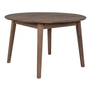 Metz Spisebord, egetræ, smoked, indbyggget tillægsplade med butterflyfunktion, ø118x118-158x75 cm - Billede 6