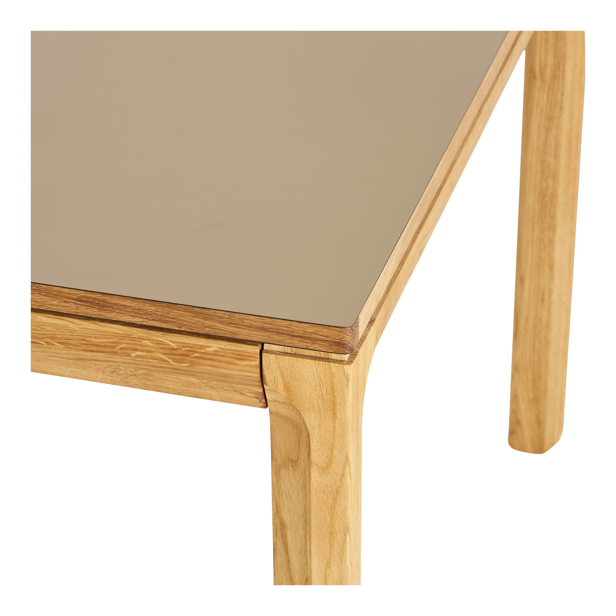 Bowen Spisebord, eg/hpl, natur/mørk sand, inkl. to tillægsplader, 100x220-270-320x75 cm - Billede 5