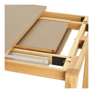 Bowen Spisebord, eg/hpl, natur/mørk sand, inkl. to tillægsplader, 100x220-270-320x75 cm - Billede 7