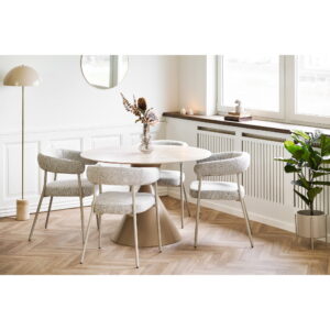 Annecy Spisebord, keramisk bordplade/stål, travertin/sand, ø120x76 cm - Billede 7