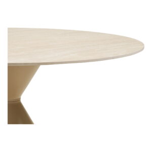 Annecy Spisebord, keramisk bordplade/stål, travertin/sand, ø120x76 cm - Billede 4