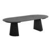 Osaka Spisebord, egefiner, sort, inkl. tre tillægsplader, ø120x120-160-200-240x75 cm