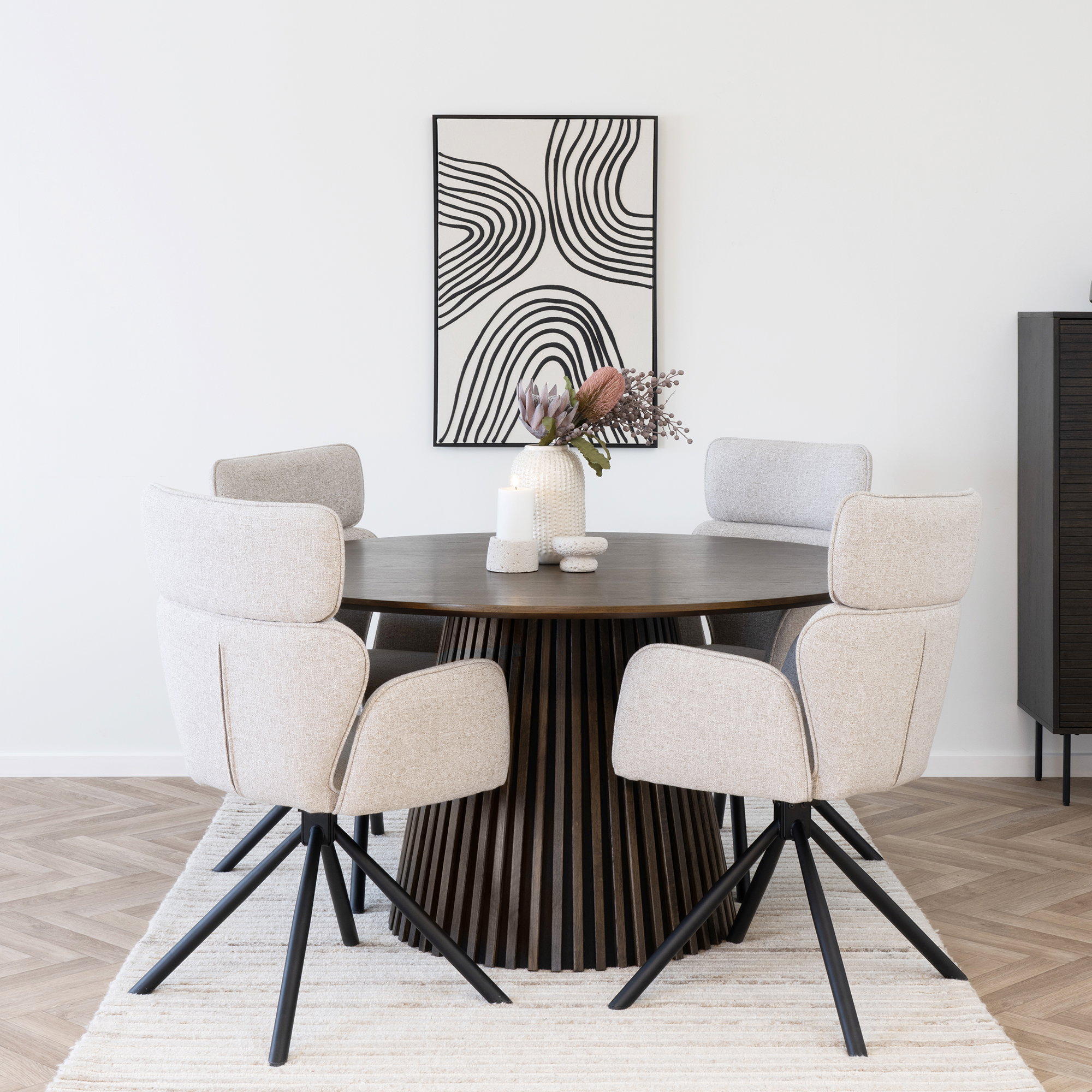 Osaka Spisebord, egefiner, smoked, ø140x75 cm - Billede 5