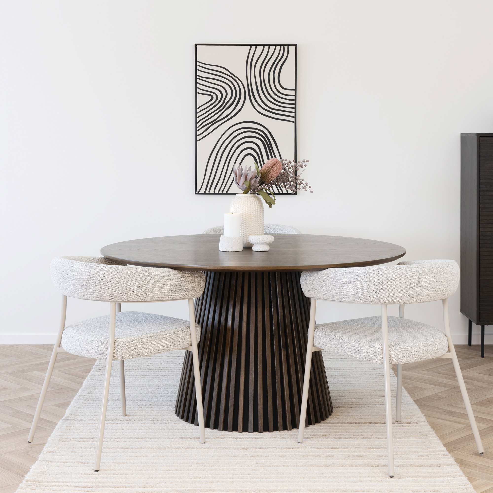 Osaka Spisebord, egefiner, smoked, ø140x75 cm - Billede 6
