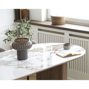 Athens Spisebord, keramik bordplade, hvid/brun, 100x210x76 cm - Billede 7