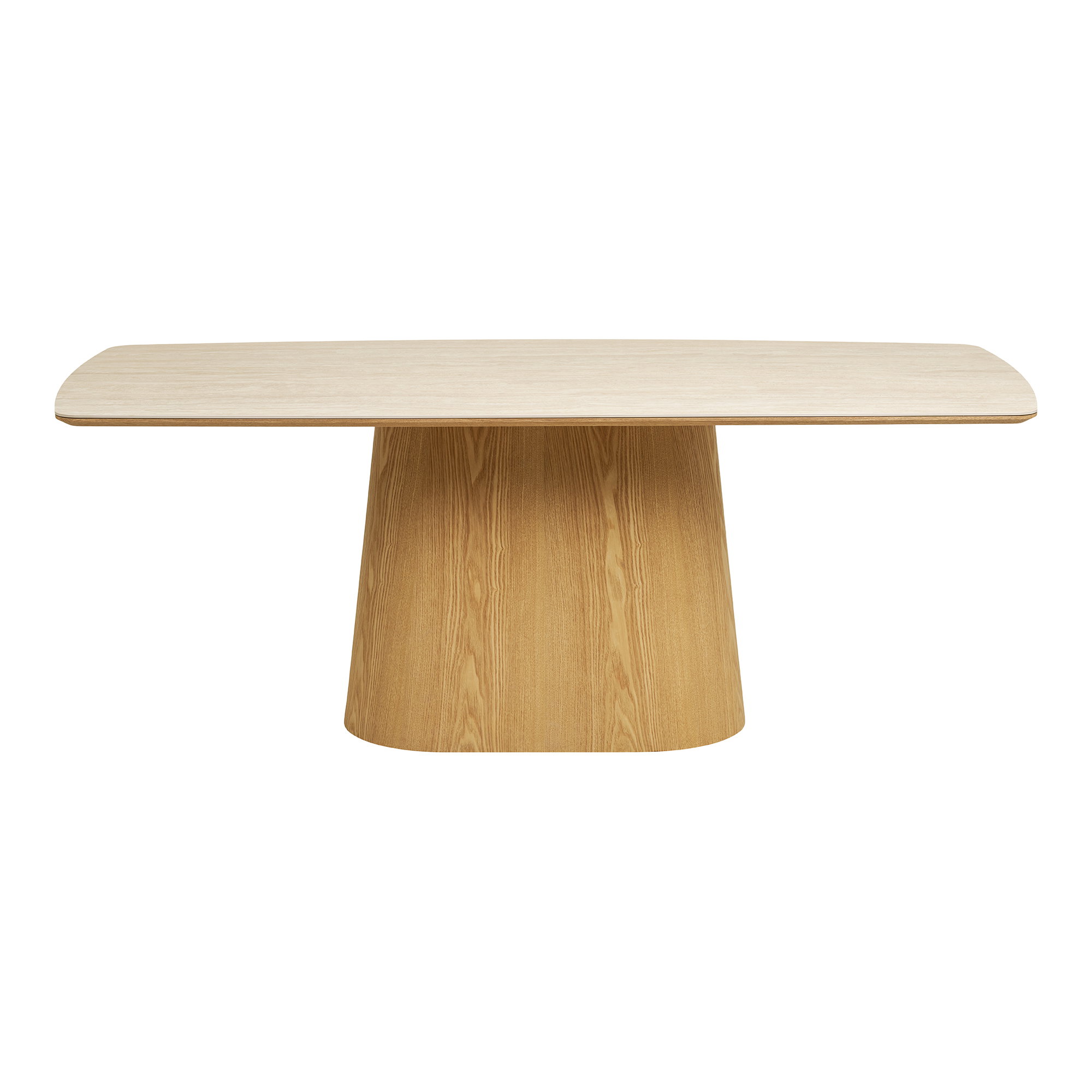 Noli Spisebord, keramisk bordplade/askefiner, travertin look/natur, 90x200x76 cm - Billede 2