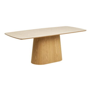 Noli Spisebord, keramisk bordplade/askefiner, travertin look/natur, 90x200x76 cm