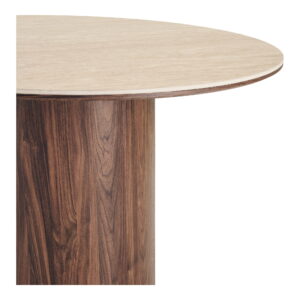 Delphi Spisebord, keramik bordplade, travertin/mørkebrun, ø120x76 cm - Billede 3