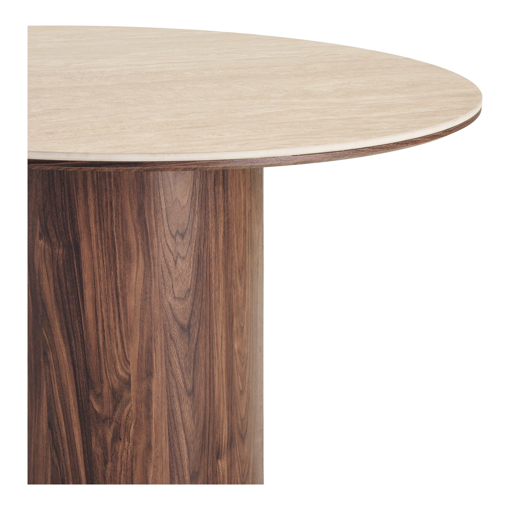 Delphi Spisebord, keramik bordplade, travertin/mørkebrun, ø120x76 cm - Billede 3