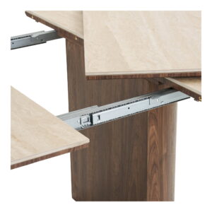 Delphi Spisebord, keramik bordplade, travertin/mørkebrun, ø120x120-160-200x76 cm - Billede 6