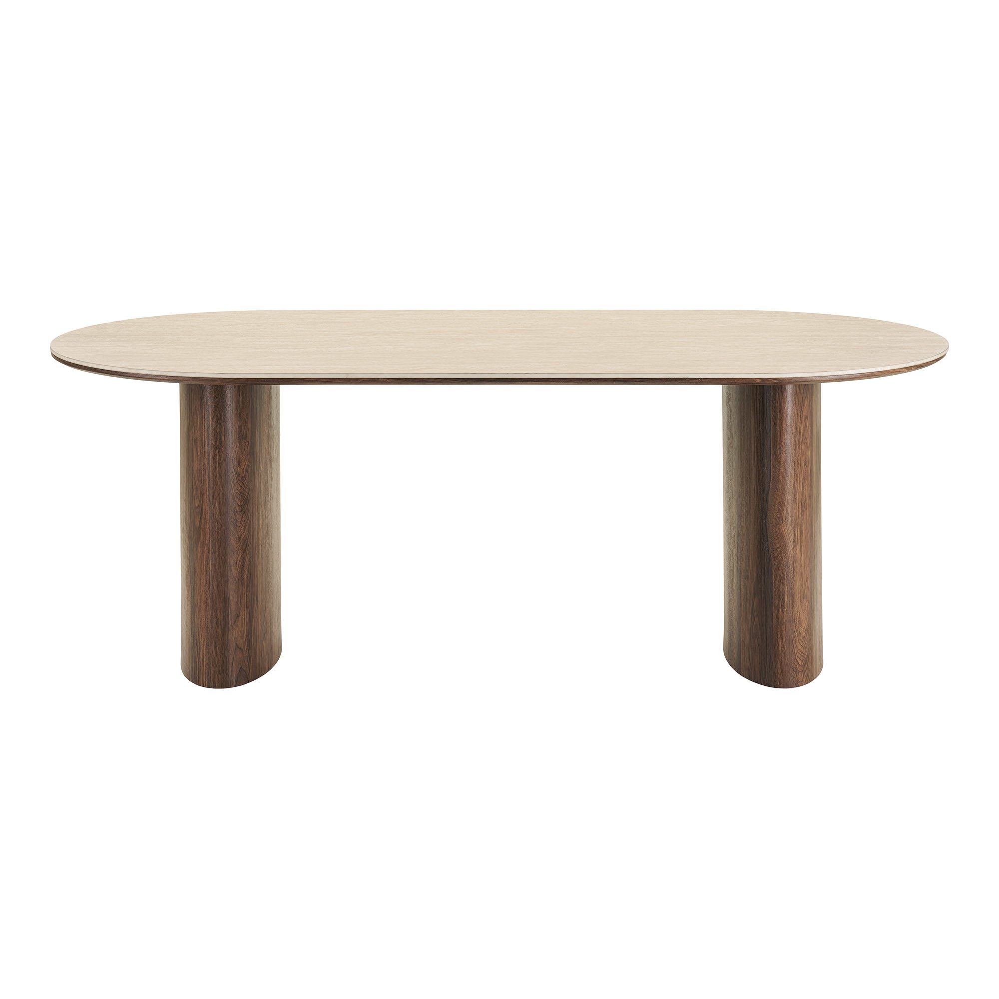 Delphi Spisebord, keramik bordplade, travertin/mørkebrun 100x210x76 cm - Billede 2