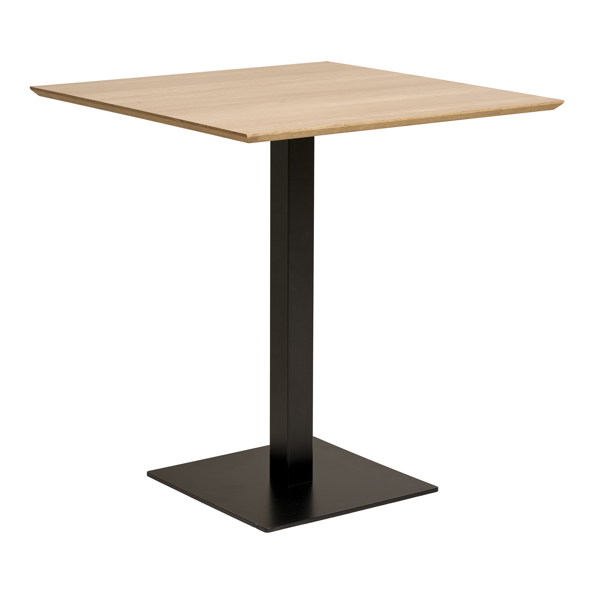 Fano Cafebord, melamin, natur, sort metal base, 70x70x75 cm - Billede 2