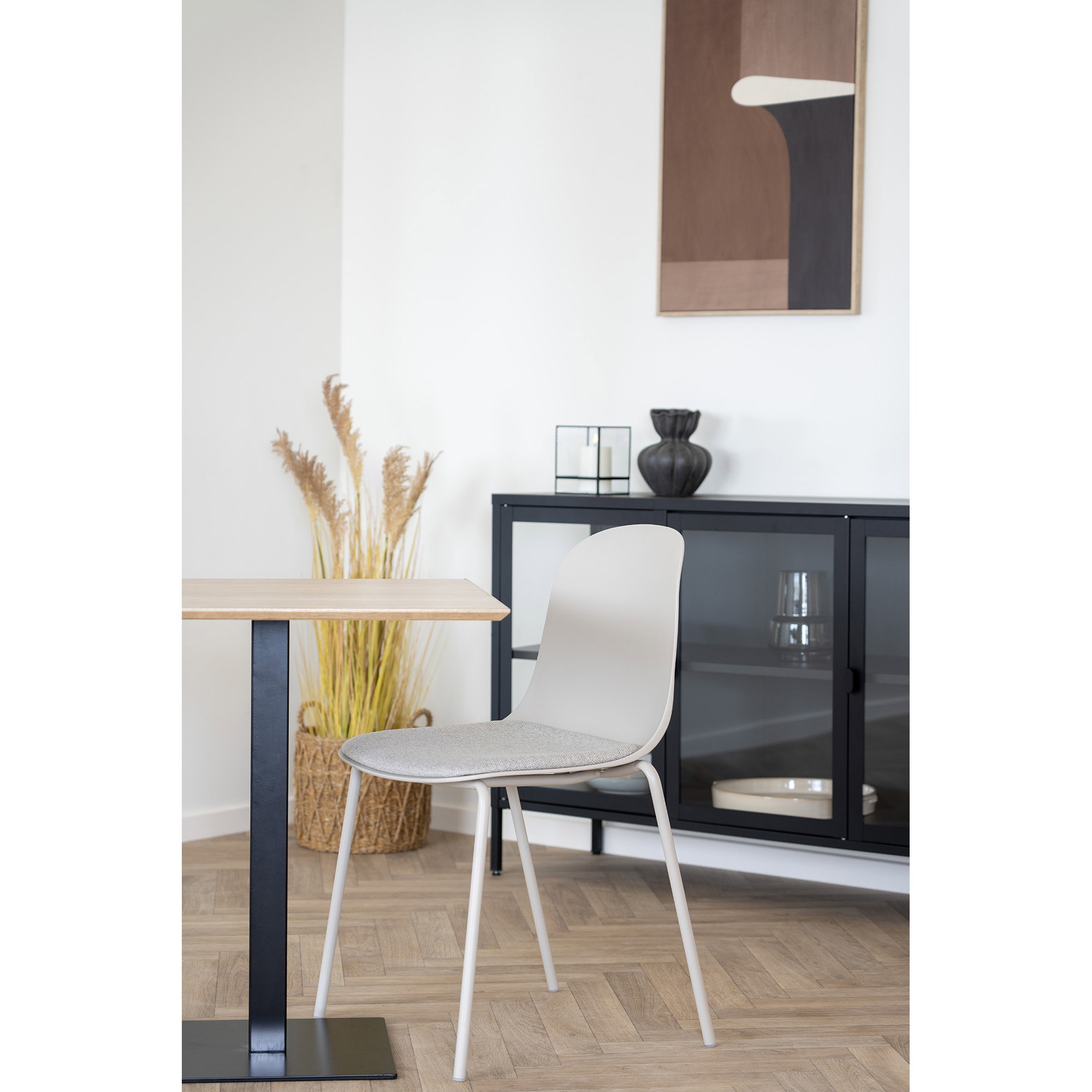 Fano Cafebord, melamin, natur, sort metal base, 70x70x75 cm - Billede 7