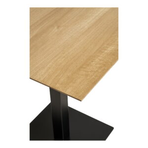Fano Cafebord, melamin, natur, sort metal base, 70x70x75 cm - Billede 3