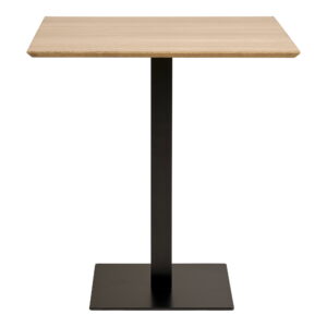 Fano Cafebord, melamin, natur, sort metal base, 70x70x75 cm