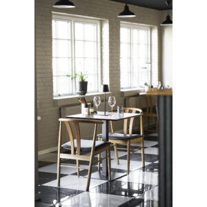 Fano Cafebord, melamin, mørk stenlook, sort metal base, 70x70x75 cm - Billede 6