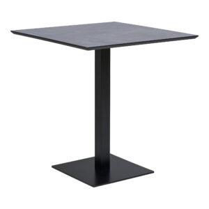 Alternative view of Fano Cafebord, melamin, mørk stenlook, sort metal base, 70x70x75 cm