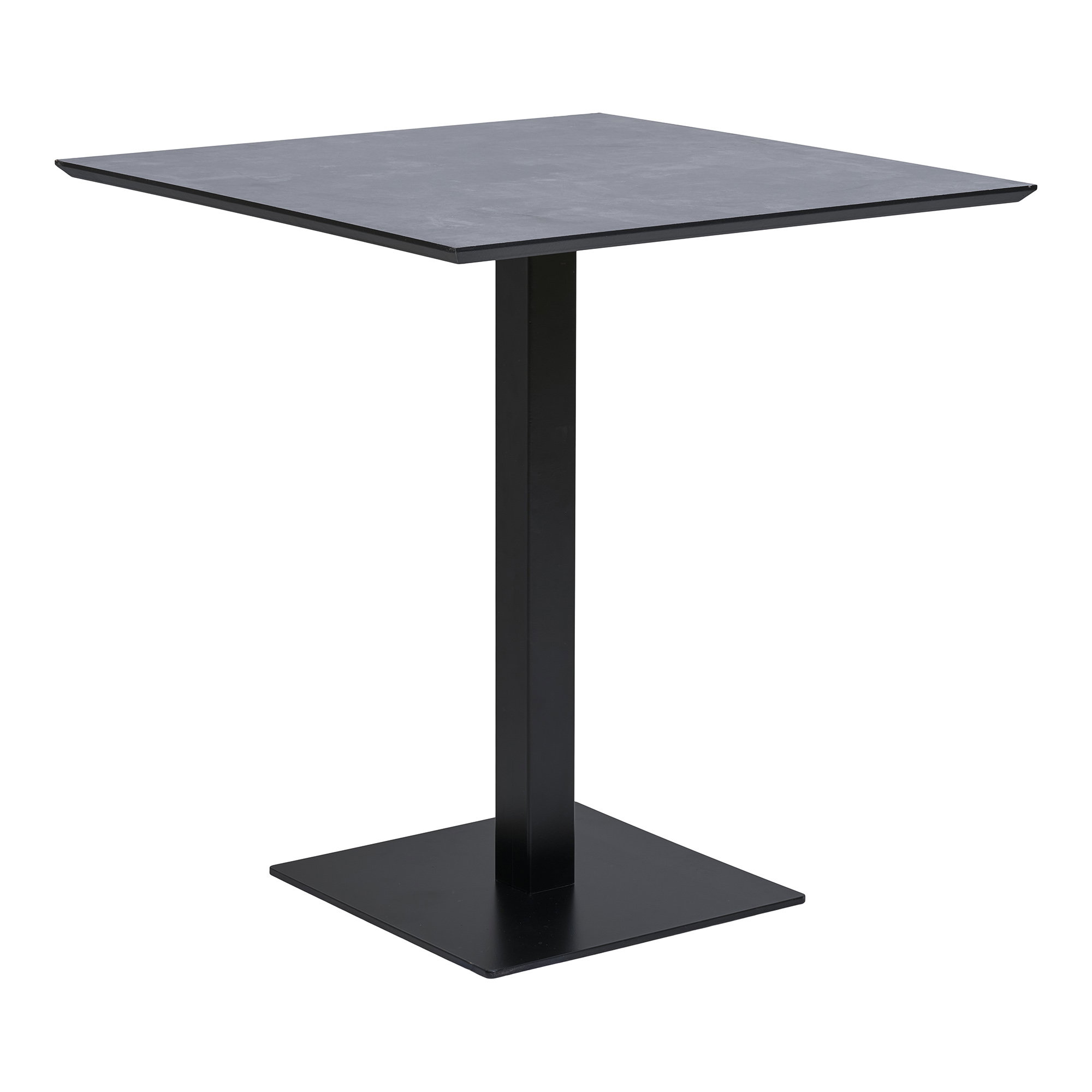 Fano Cafebord, melamin, mørk stenlook, sort metal base, 70x70x75 cm - Billede 2